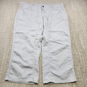 Kuhl Pants Women 16 Cabo Kapri Gray Hiking Cargo Linen Blend Outdoor Stretch UPF